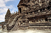 Prambanan - Candi Lara Jonggrang, entrance staircase of Shiva temple 